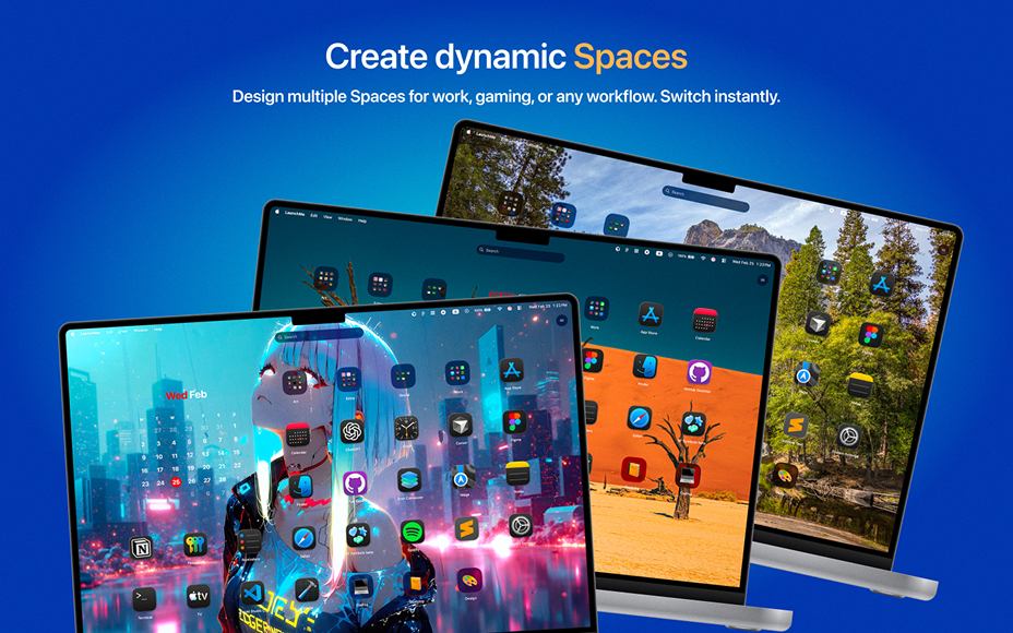 LaunchMe Spaces — workspace manager for Mac