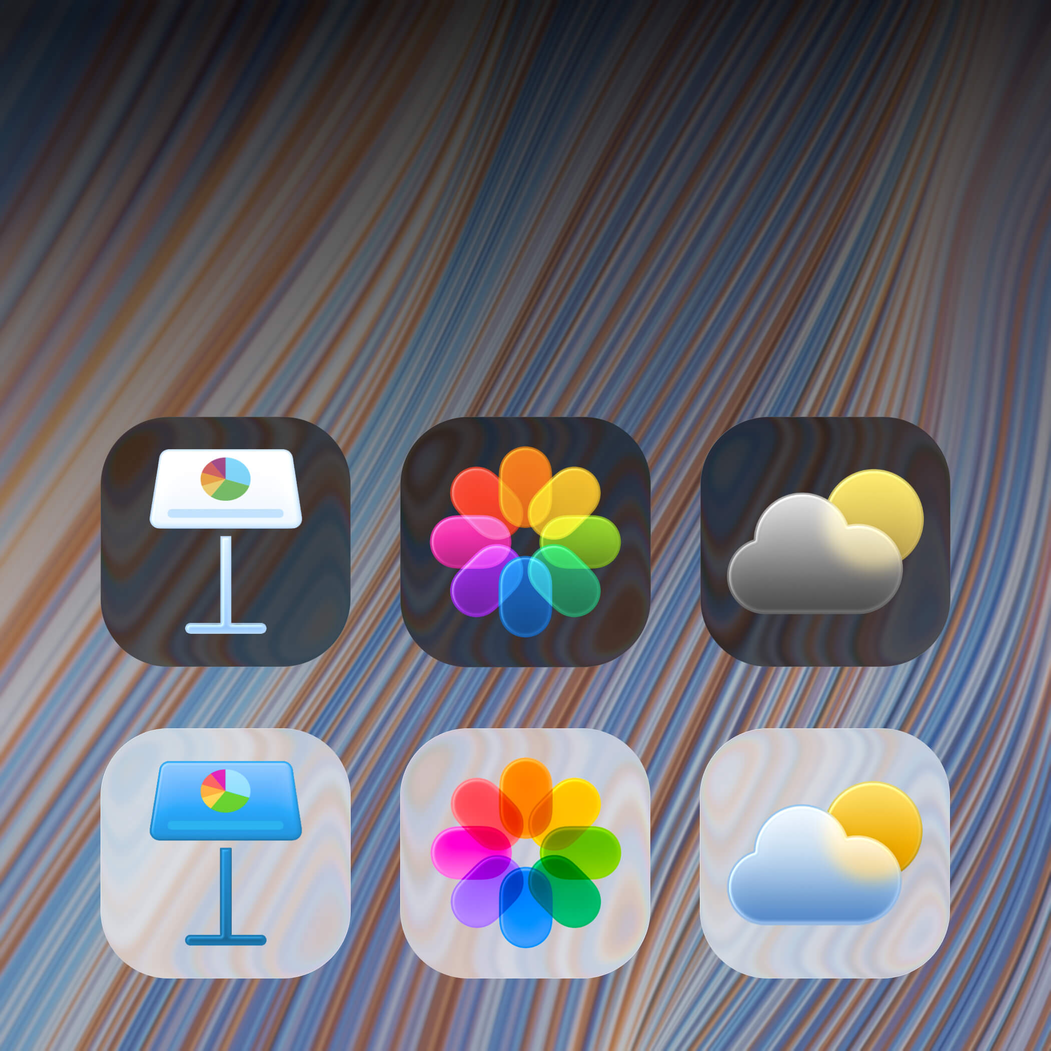 Clear colored icons preview