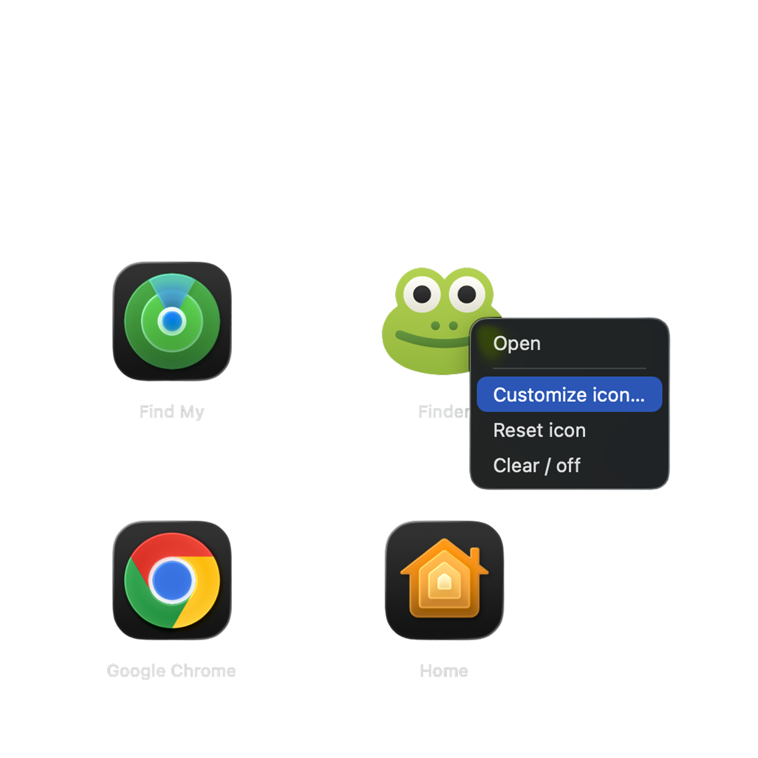 Icon customization preview