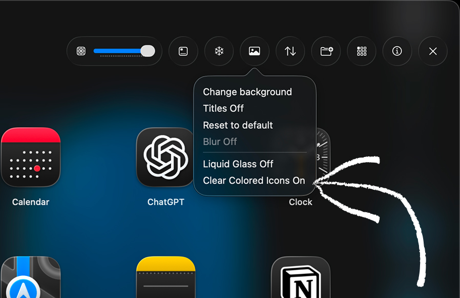 Clear Colored icon set in LaunchMe