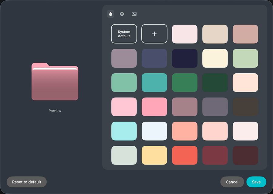 Choosing colors for file folder icons