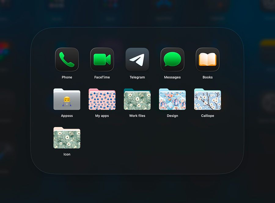Finder folders inside LaunchMe folder