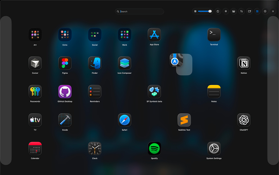 LaunchMe layout overview