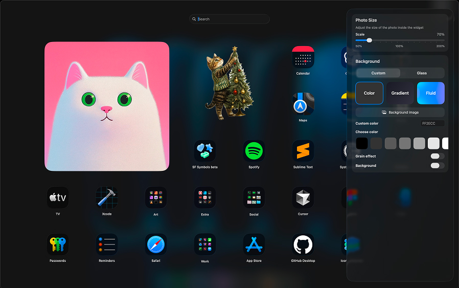 Photo widget customization