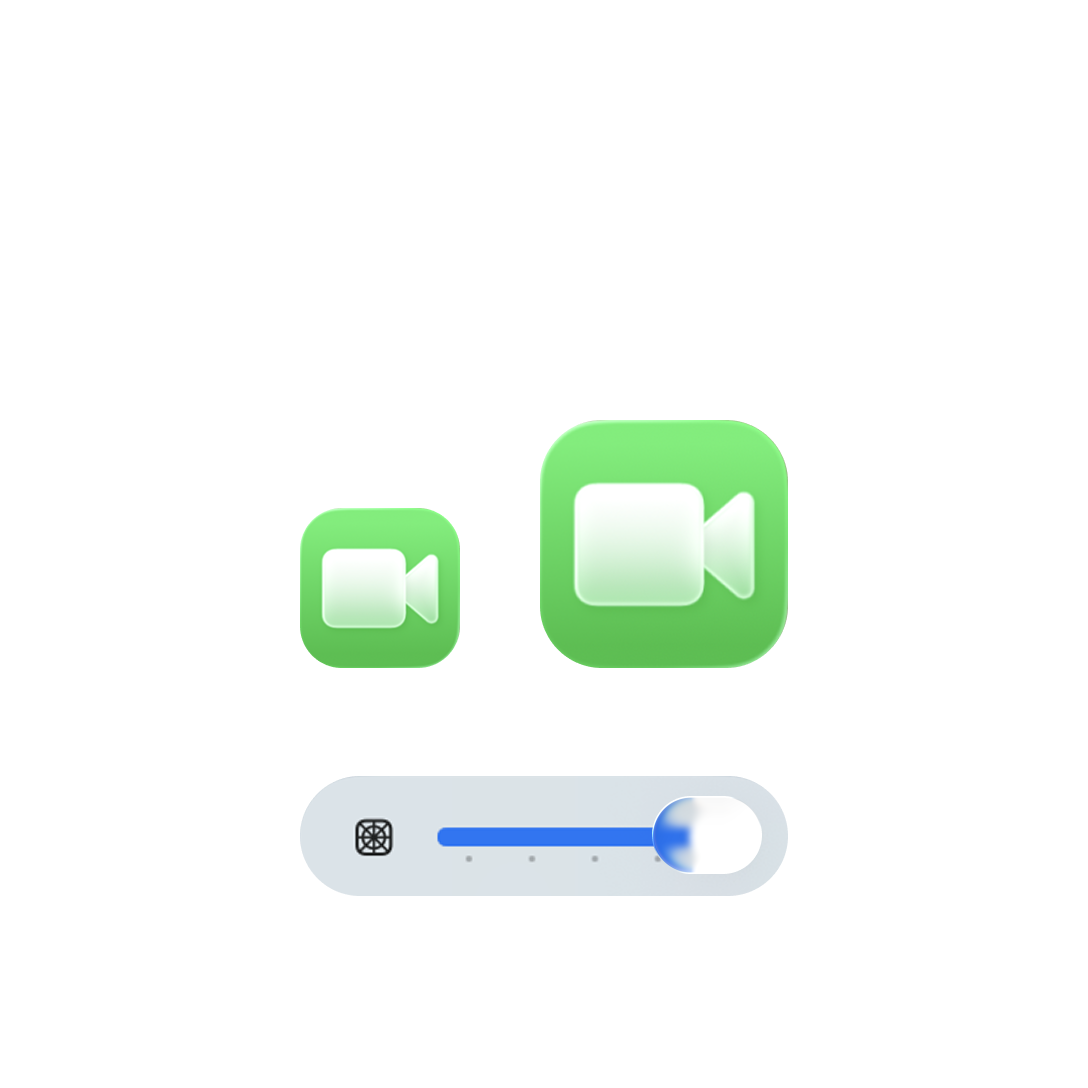 Icon size preview
