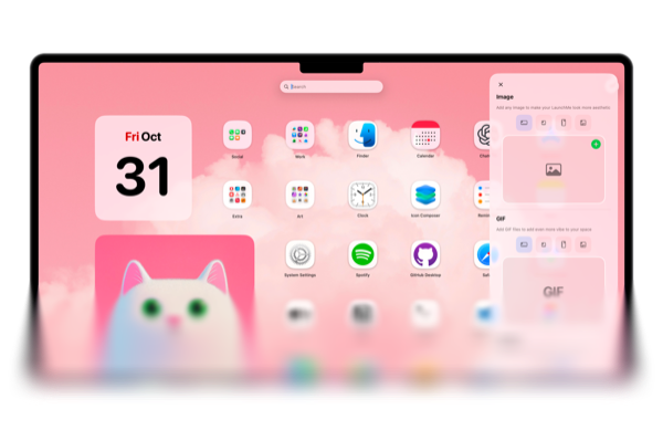 LaunchMe app screenshot - colorful theme