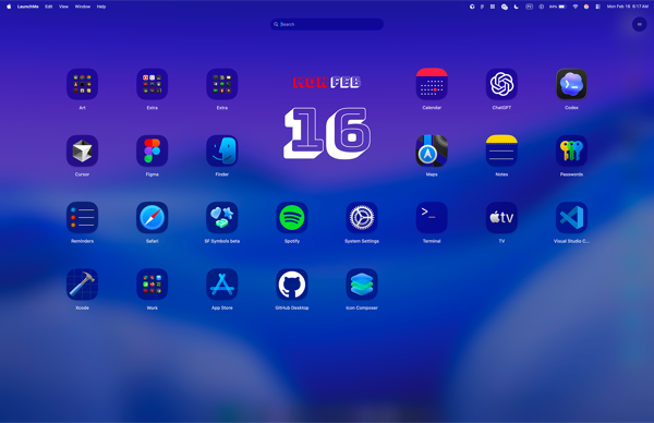 LaunchMe full screenshot with blur