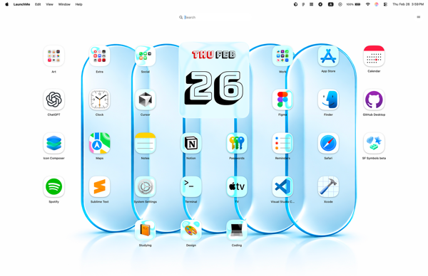 LaunchMe full screenshot - light
